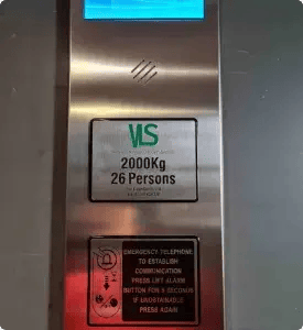 Control panel on a lift