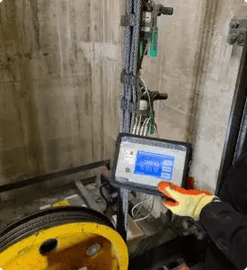 A lift undergoing maintenance